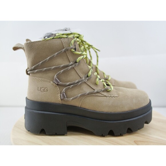 UGG‎ BRISBANE LACE UP MUSTARD SEED SUEDE WOMEN'S BOOTS US SIZE 9.5 - Picture 1 of 13